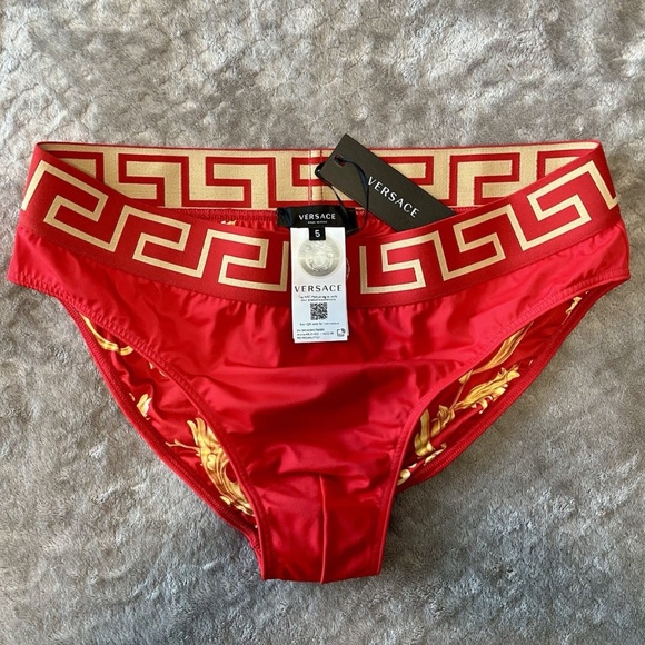 Versace Swim Brief, Red, New with Tags, Medium, Can be reversible - Picture 3 of 5